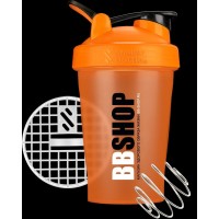 BBSHOP шейкер оранжевый с сеточкой и венчиком (400мл)